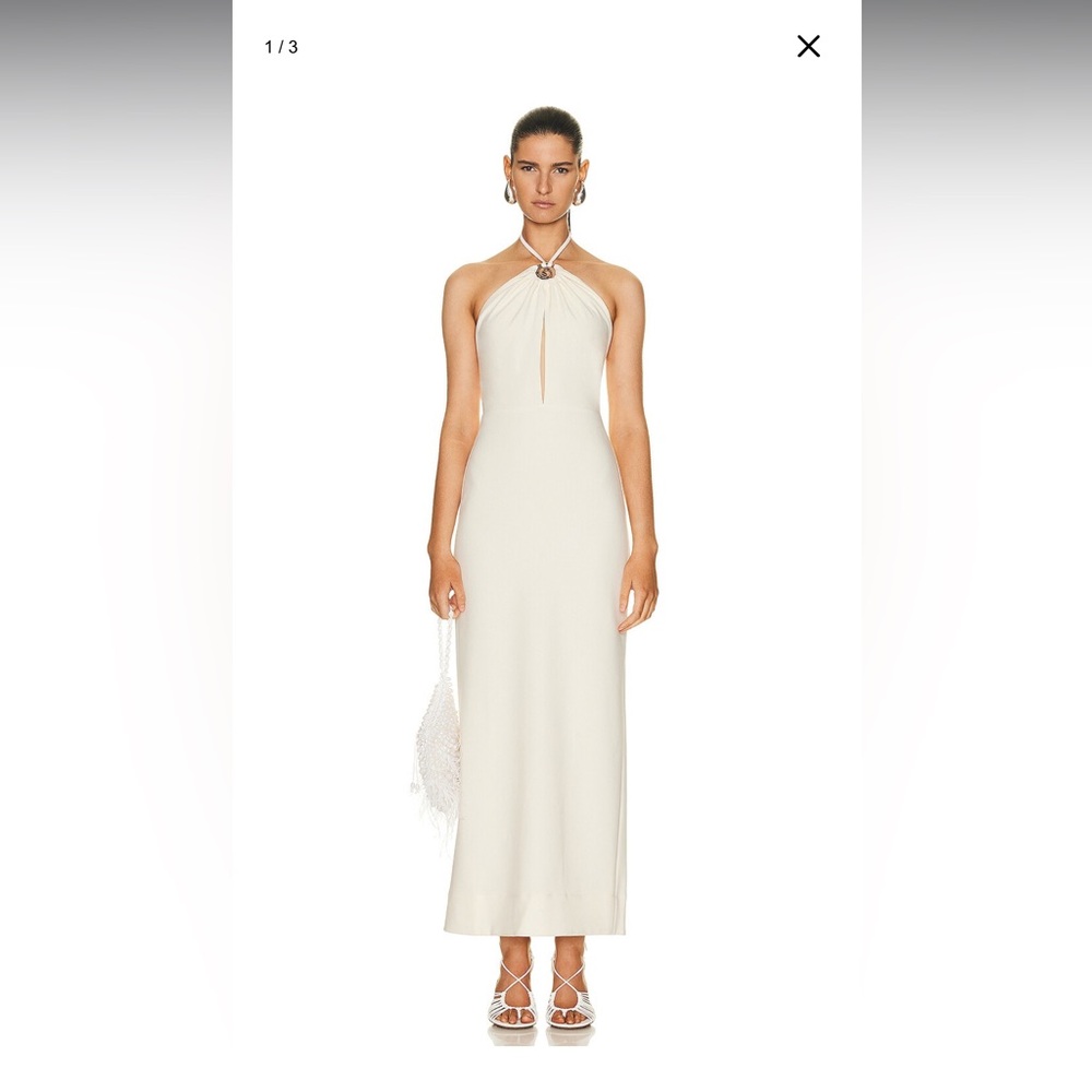 Staud White Halter Dress